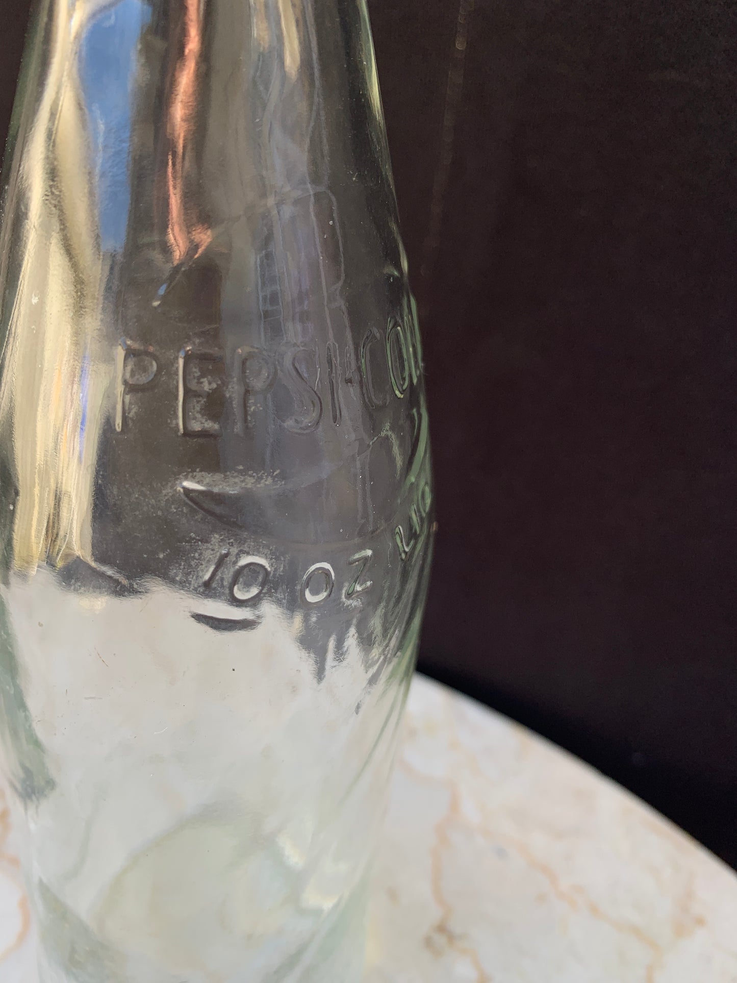 Vintage Glass Pepsi Bottle Clear No Colour