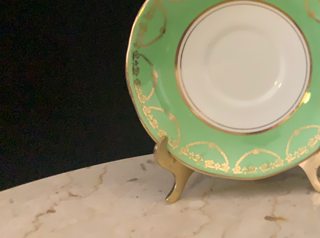 Green and Gold Vintage Bone China Tea Cup Salisbury China Vintage Teacup