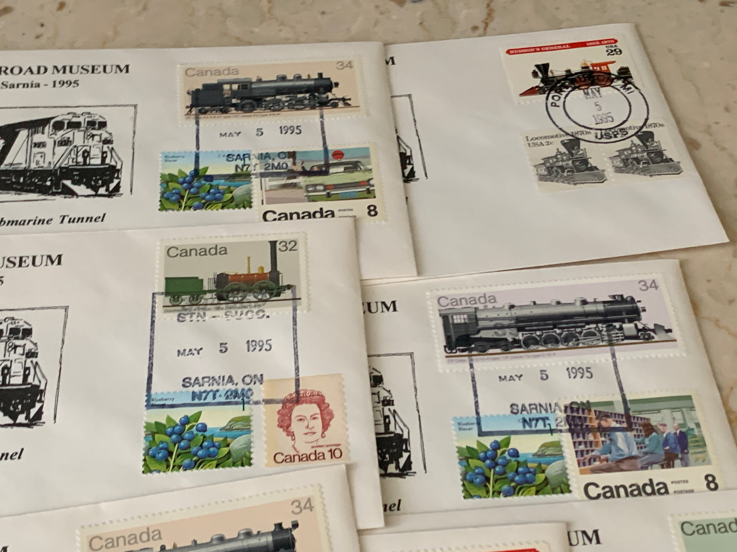 Bayview Railroad Museum Port Huron and Sarnia Stamps