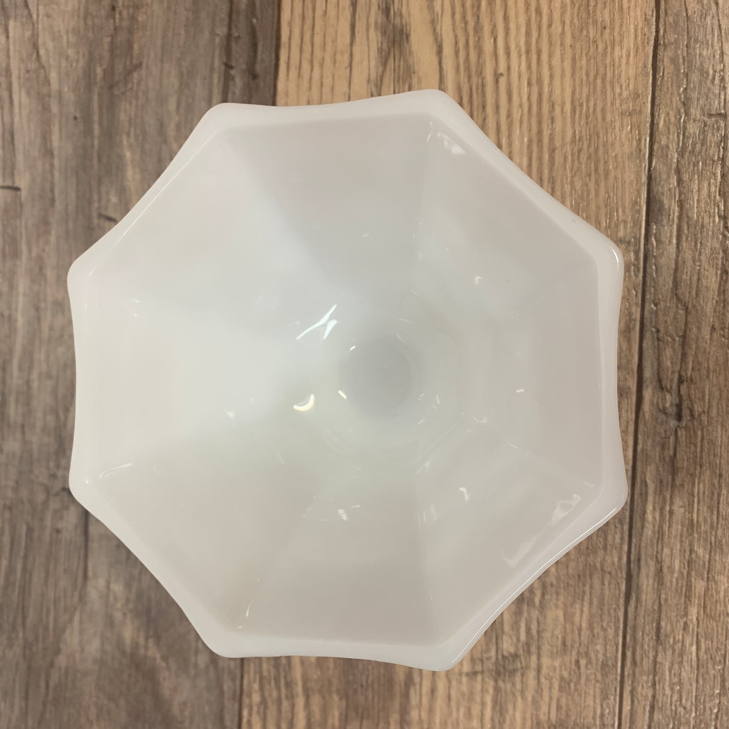 Milk Glass Candy Dish with Lid, Octagon Shaped Candy Dish with Grapevine Pattern