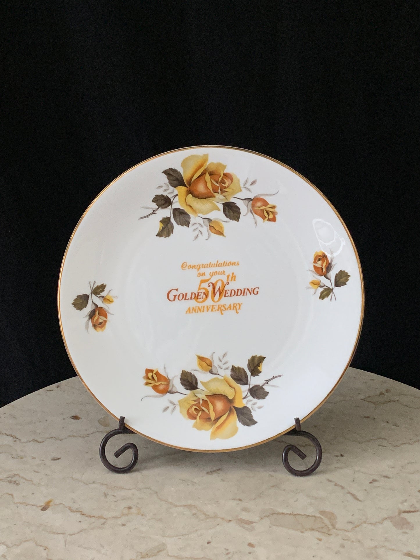 50th Anniversary Gift Vintage China Plate Commemorative Plate