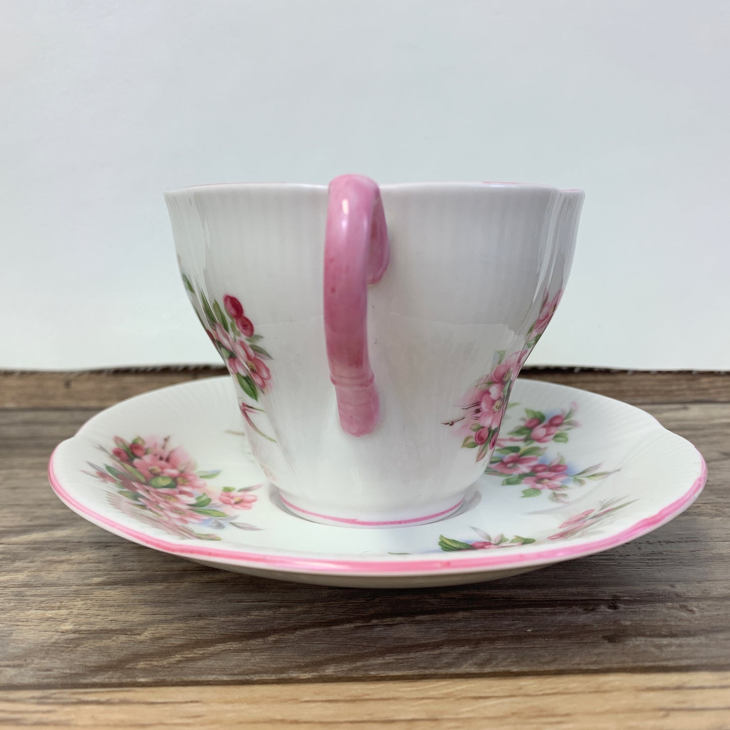 Apple Blossom Teacup and Saucer Blossom Time Series, Royal Albert Vintage China