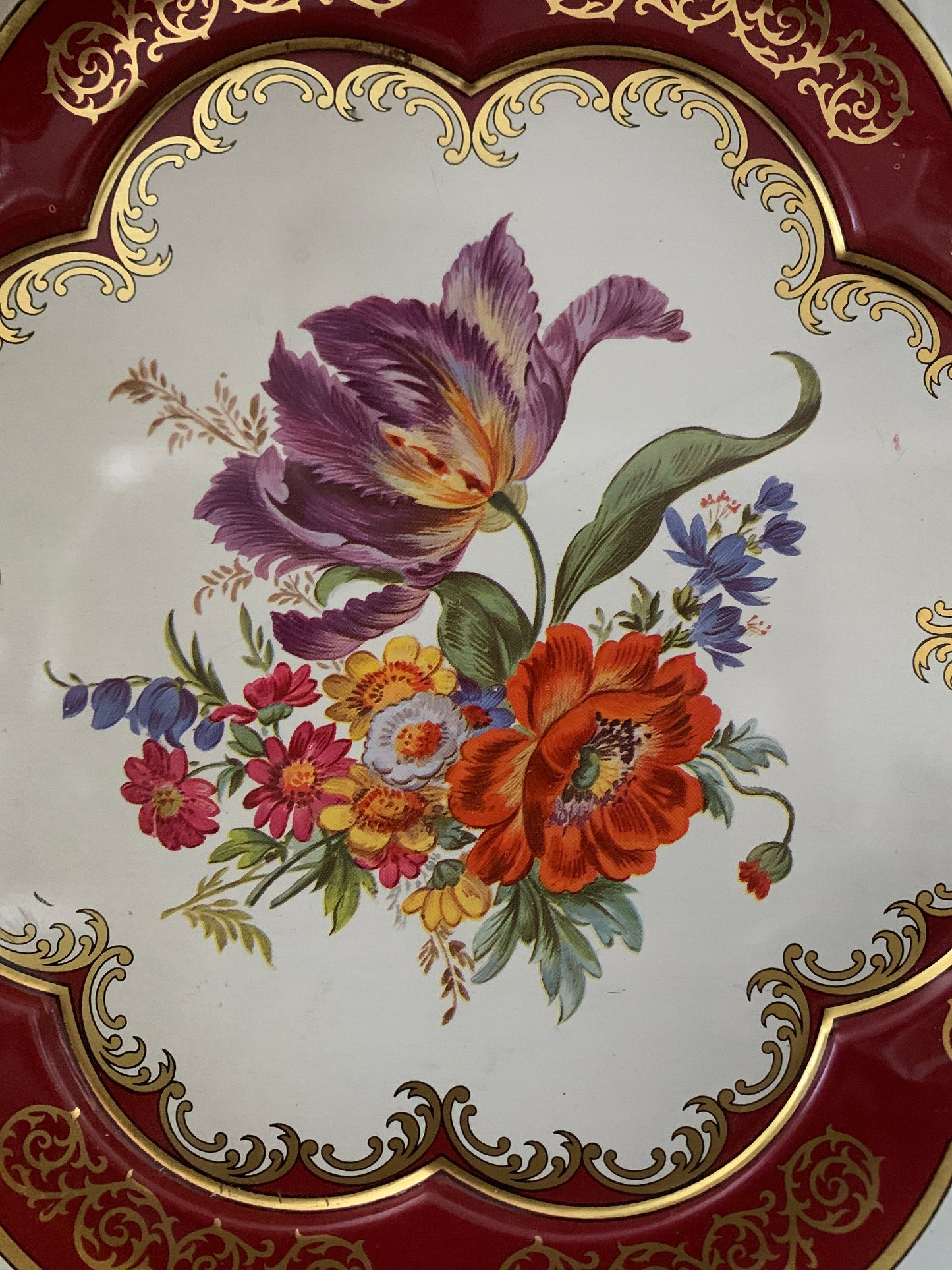 Daher Decorated Ware Tin Bowl Decorative Floral Tray