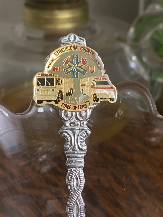 Vintage Collector Spoon Strathcona County Firefighters Commemorative Collector Spoon