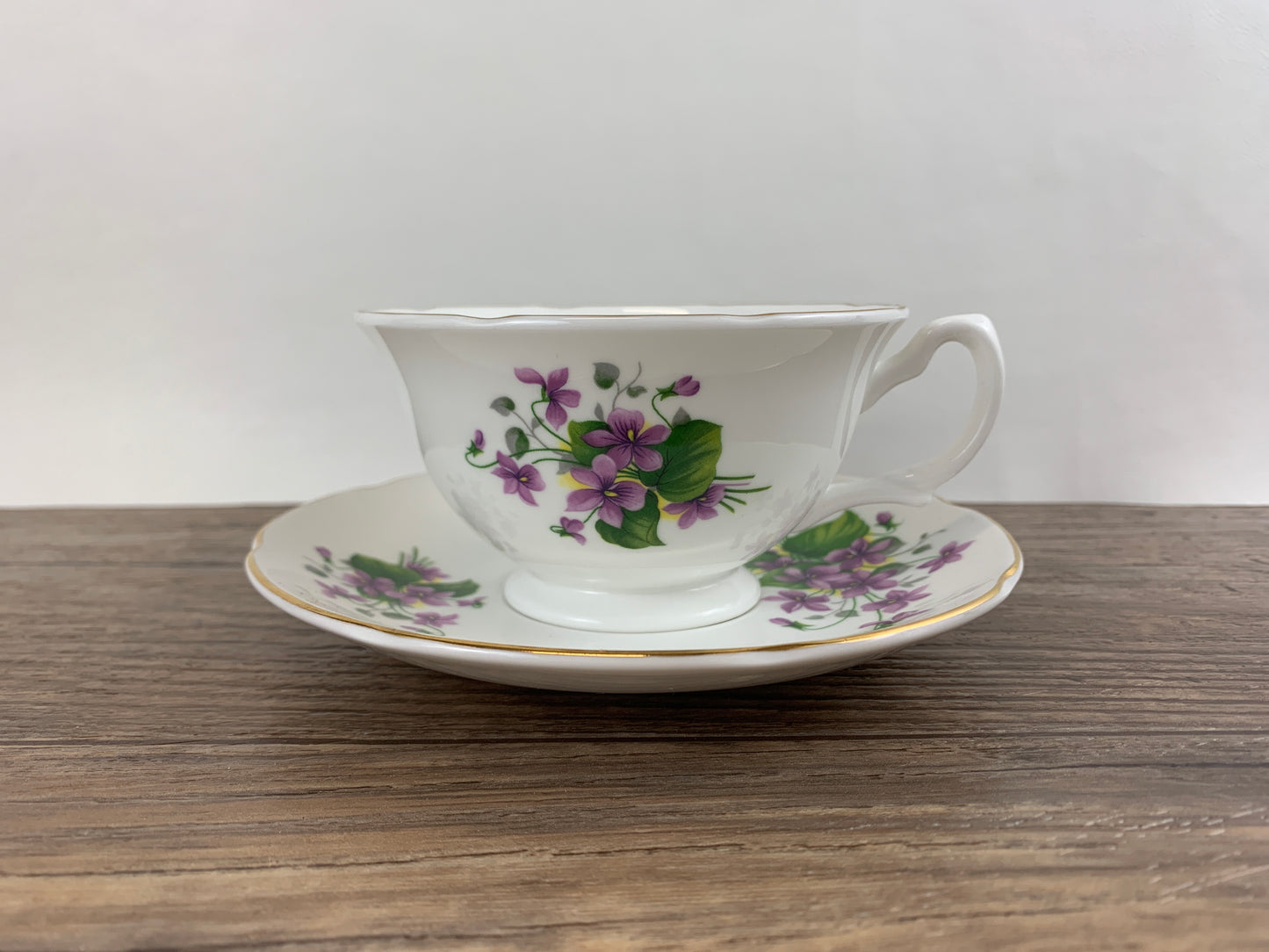 Vintage Tea Cup with Purple Violets, Royal Grafton Teacup