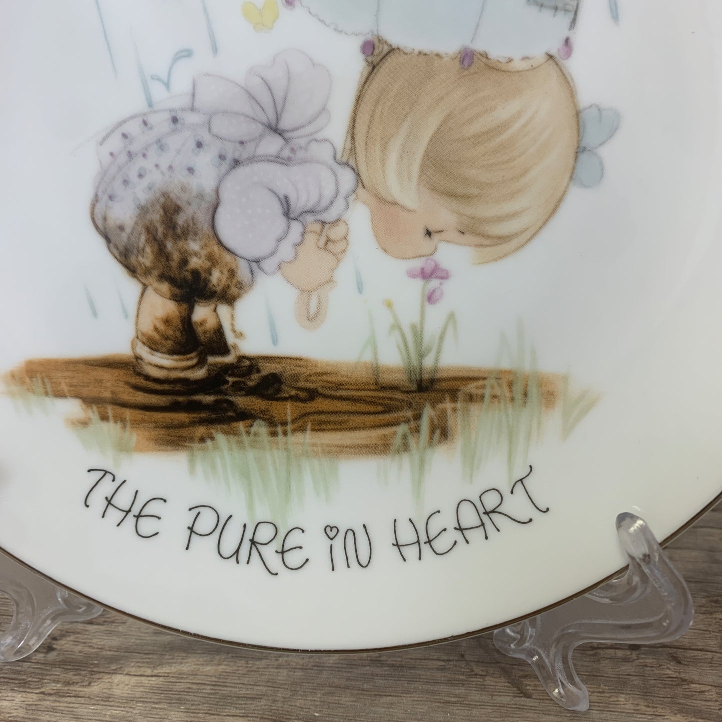 Precious Moments 1980s Enesco Blessed are the Pure in Heart Collector Plate