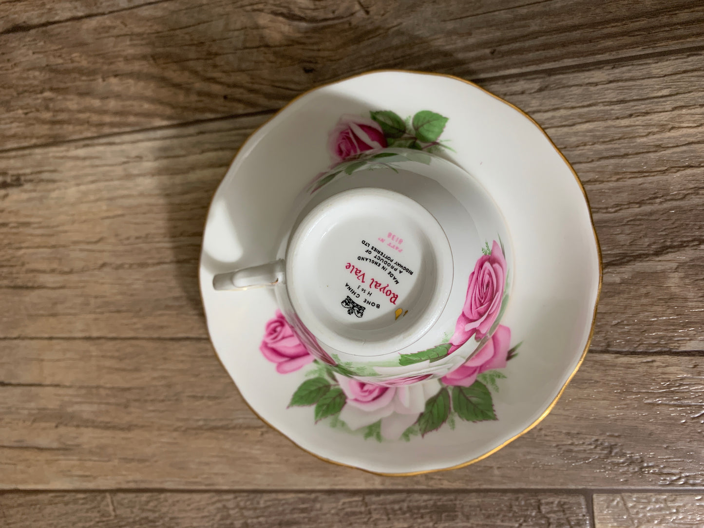 Vintage Teacup with Soft Pink Roses Vintage Pink Floral Tea Cup and Saucer