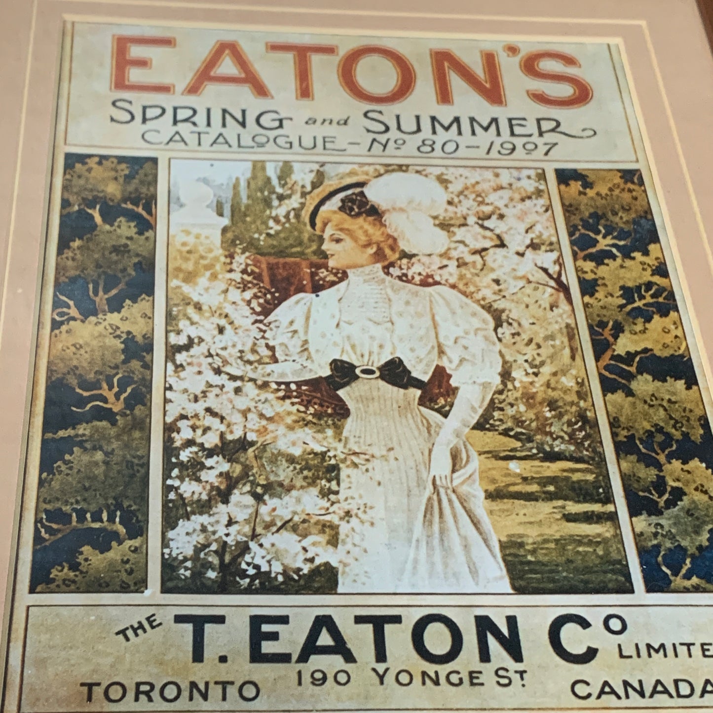 Eaton's No 80 Catalog Cover Print in Wood Frame, Eaton's Spring Summer Catalog in Frame