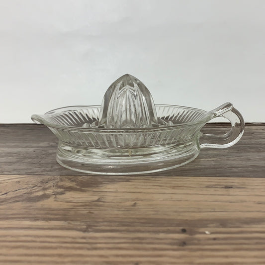 Small Glass Lemon Press Citrus Reamer Vintage Glass Juicer