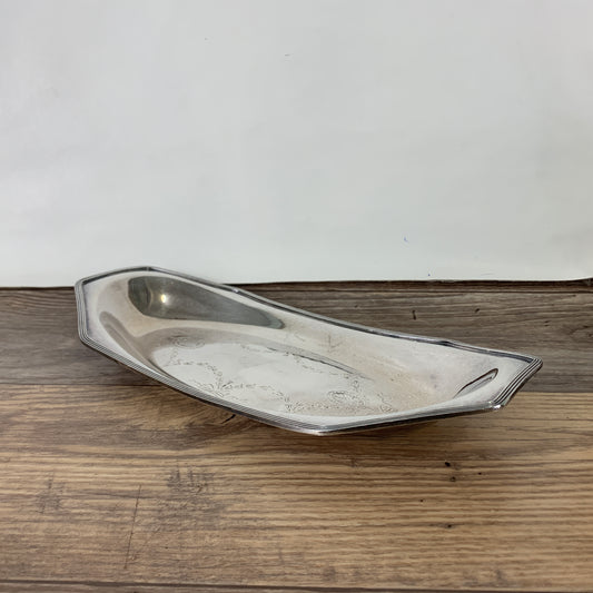 Silver Plated Celery Dish with Ribbon Engraving