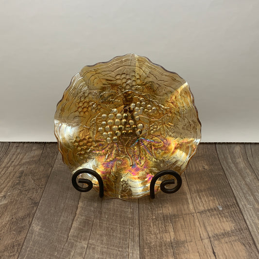 Imperial Glass Grape Pattern Carnival Glass Bowl