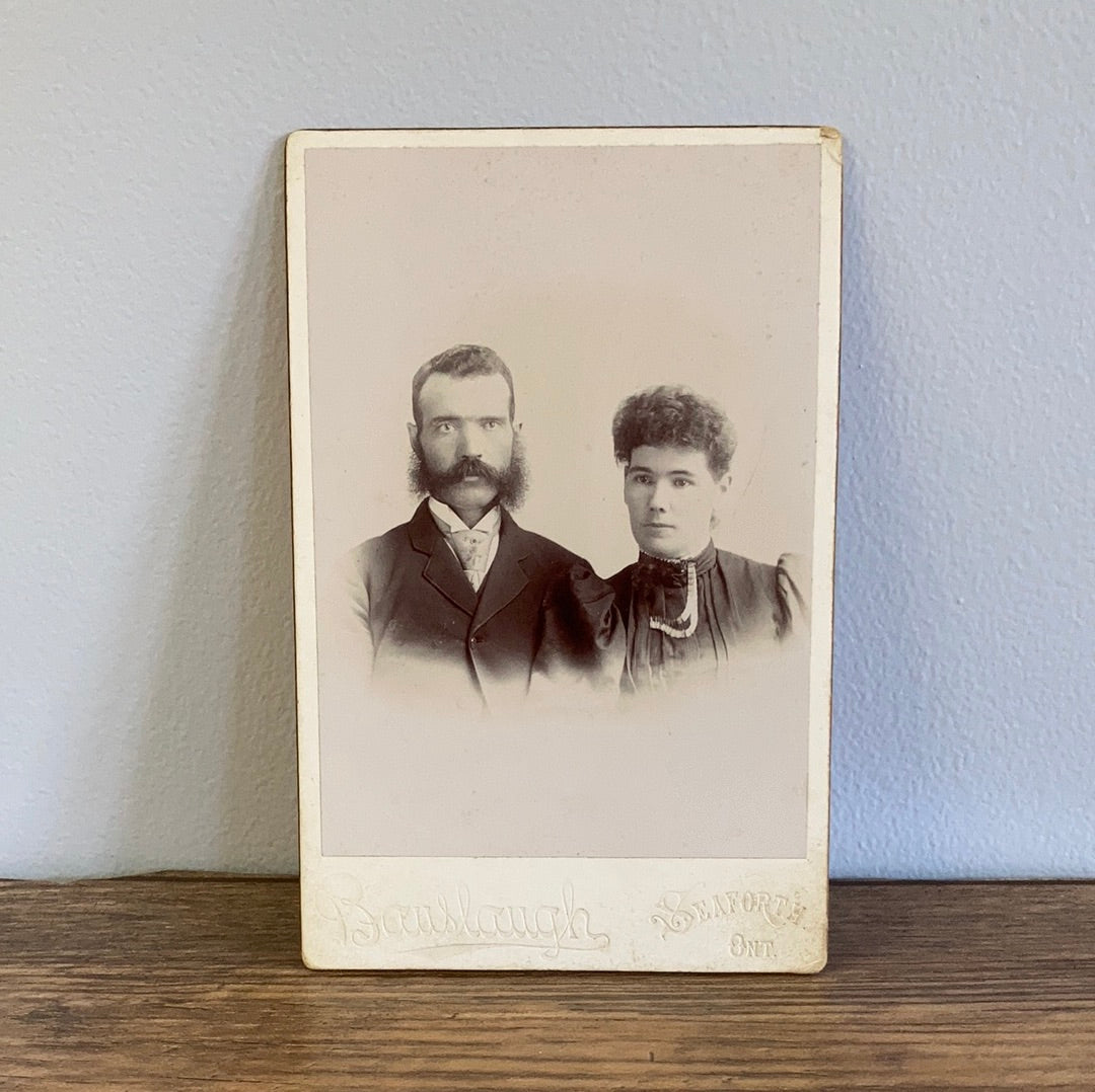 Antique Photograph Cabinet Card Portrait of a Couple from Seaforth Ontario CDV