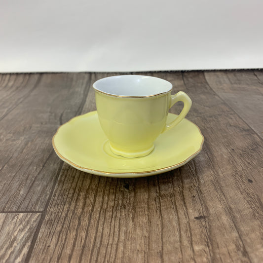 Yellow Child's Size Teacup and Saucer Set