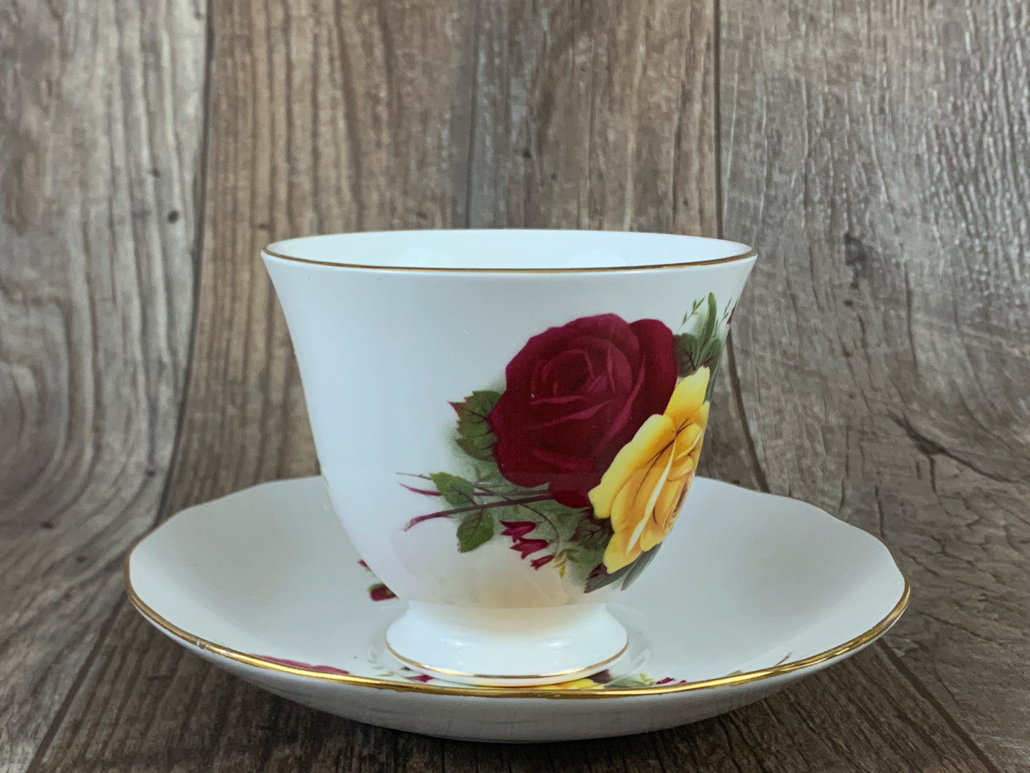 Red and Yellow Rose Teacup Vintage Tea Cup Vintage Gifts