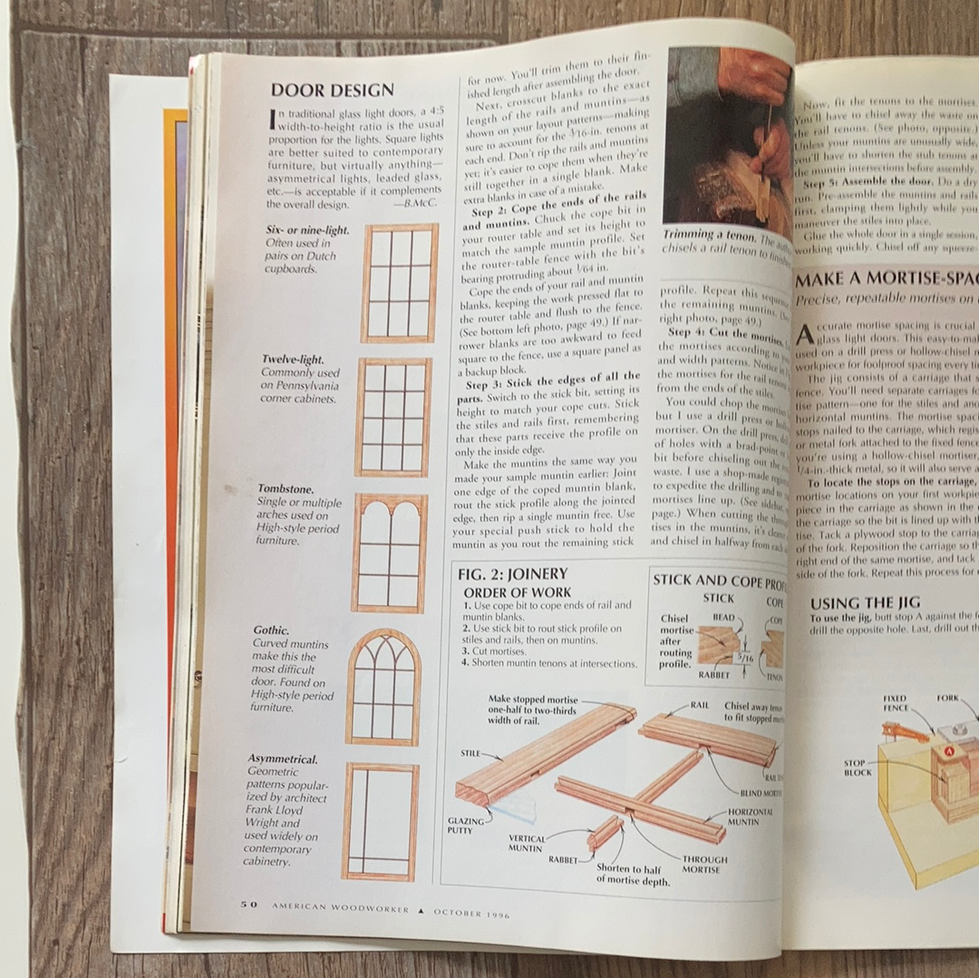 American Woodworker Magazine October 1996 edition How to wood working plans