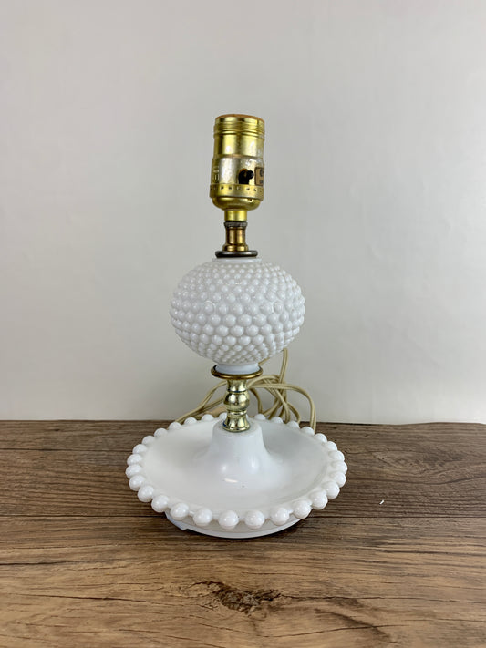 Vintage Milk Glass Table Lamp Hobnail Milk Glass Vintage Home Decor