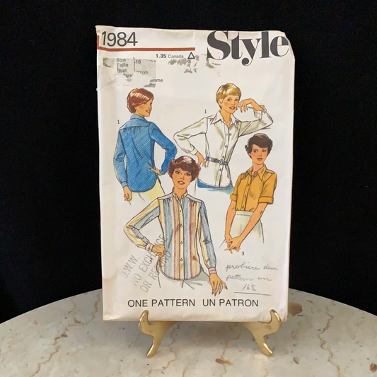 Misses Set of Shirts Vintage Sewing Pattern Style 1984