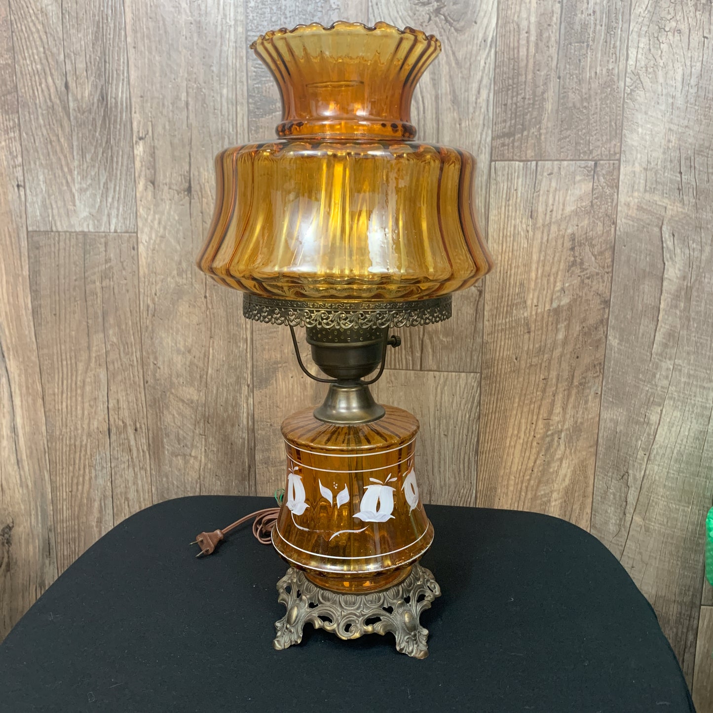 Gone With the Wind Table Lamp Amber Glass Table Lamp