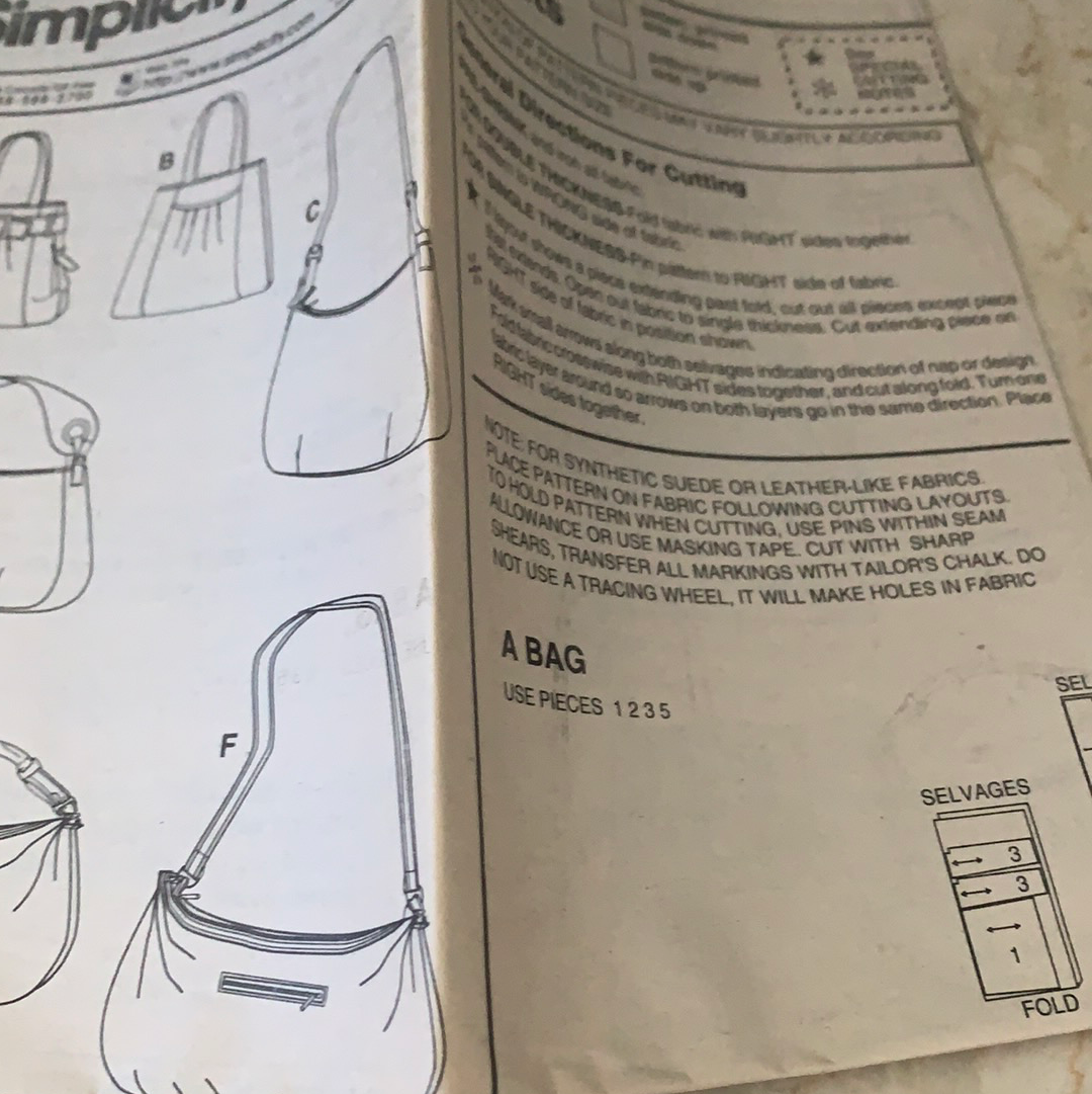 Simplicity 4668 Oversized Bag Sewing Pattern