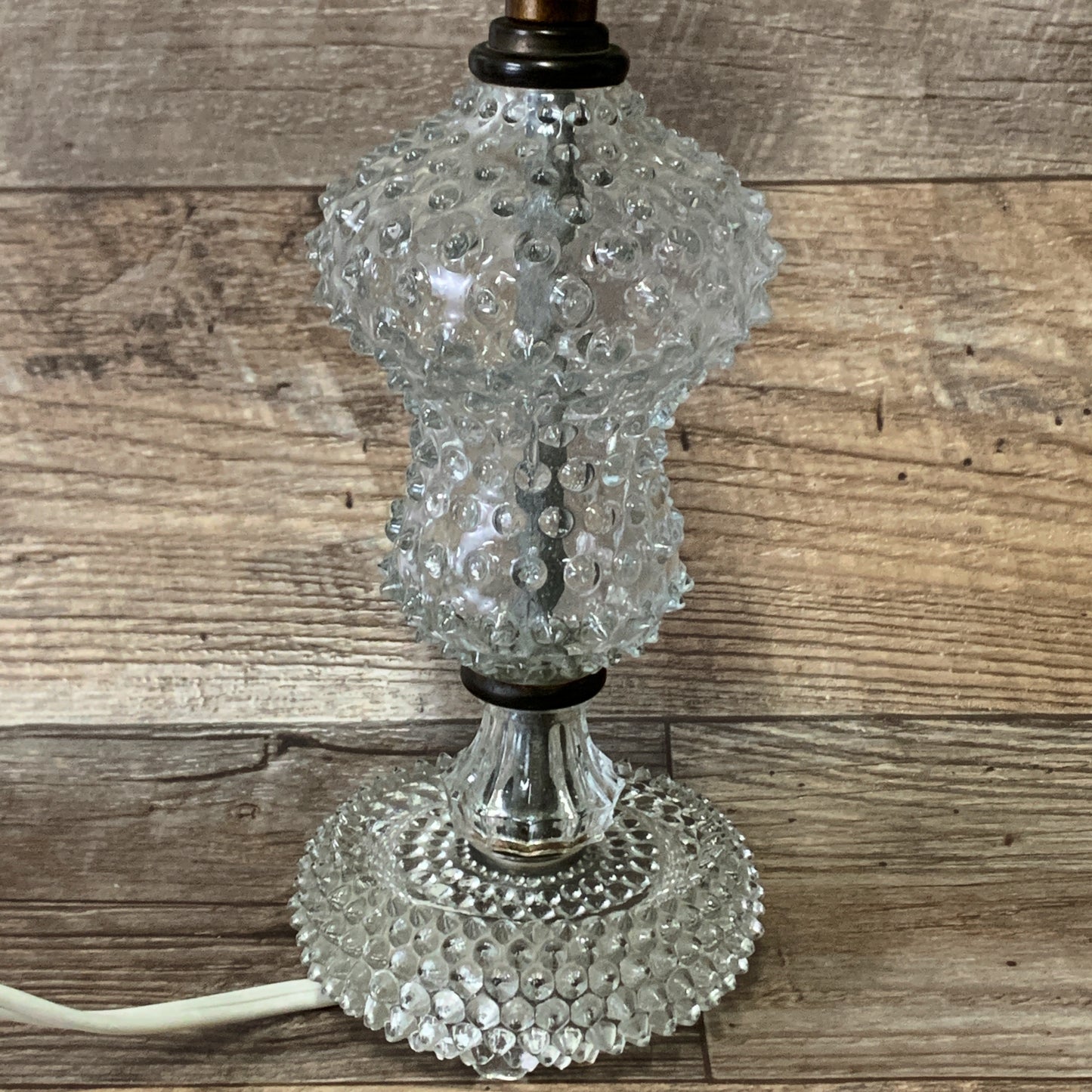 Clear Glass Lamp with Pointy Hobnail Pattern - 2 Available