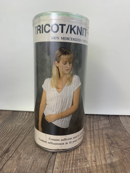 Vintage Crochet Kit Pattern and Mercerized Cotton Womens Top Kit Sage Green Vintage Crafts