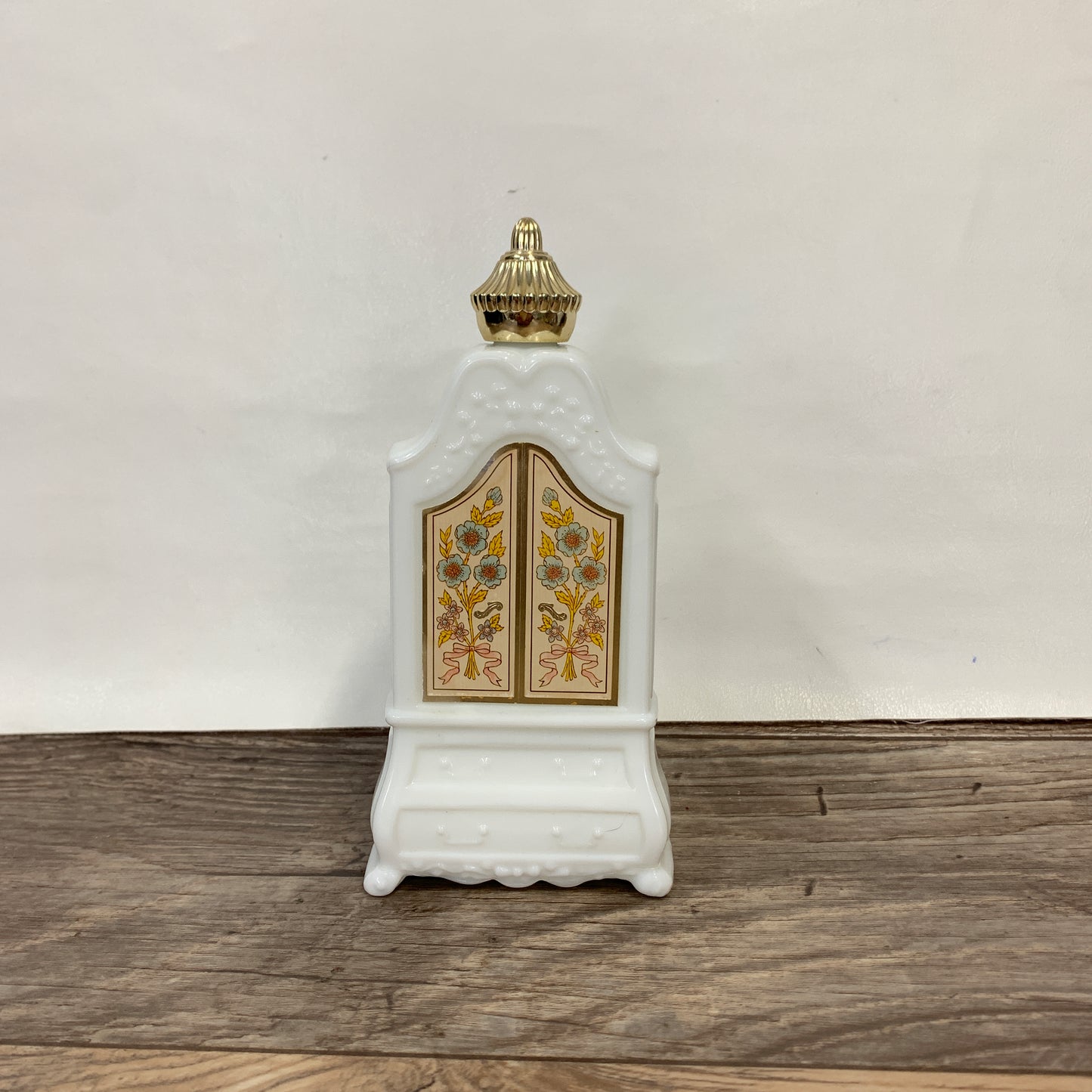 Vintage Avon Perfume Bottle Milk Glass Wardrobe Shaped Bottle