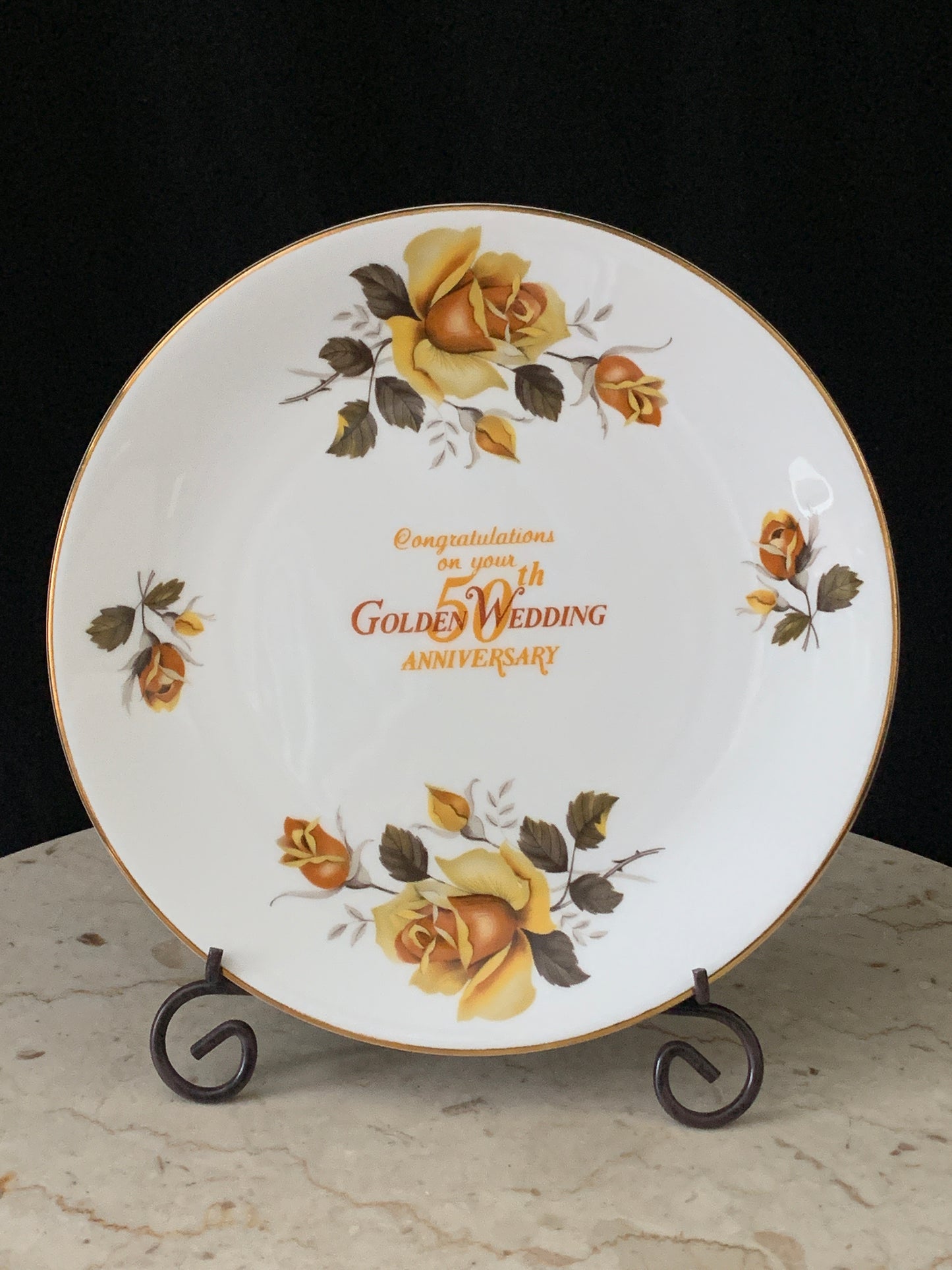 50th Anniversary Gift Vintage China Plate Commemorative Plate