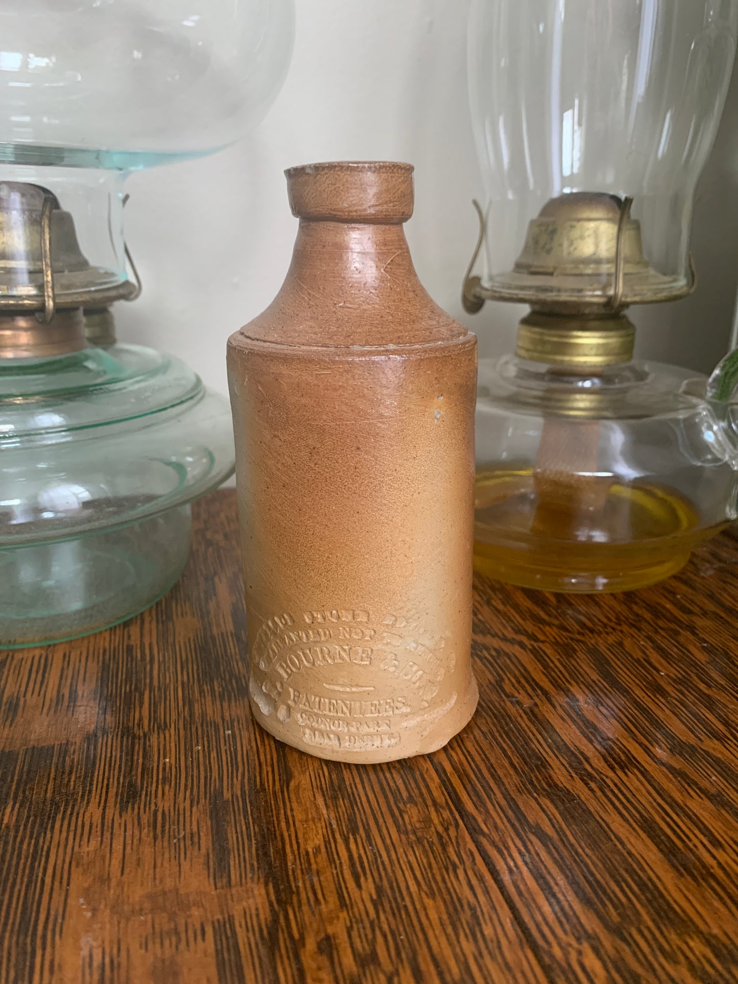 Vintage Stoneware Crock Bottle Bourne & Sons Antique Salt Glaze Crock Antique Farmhouse