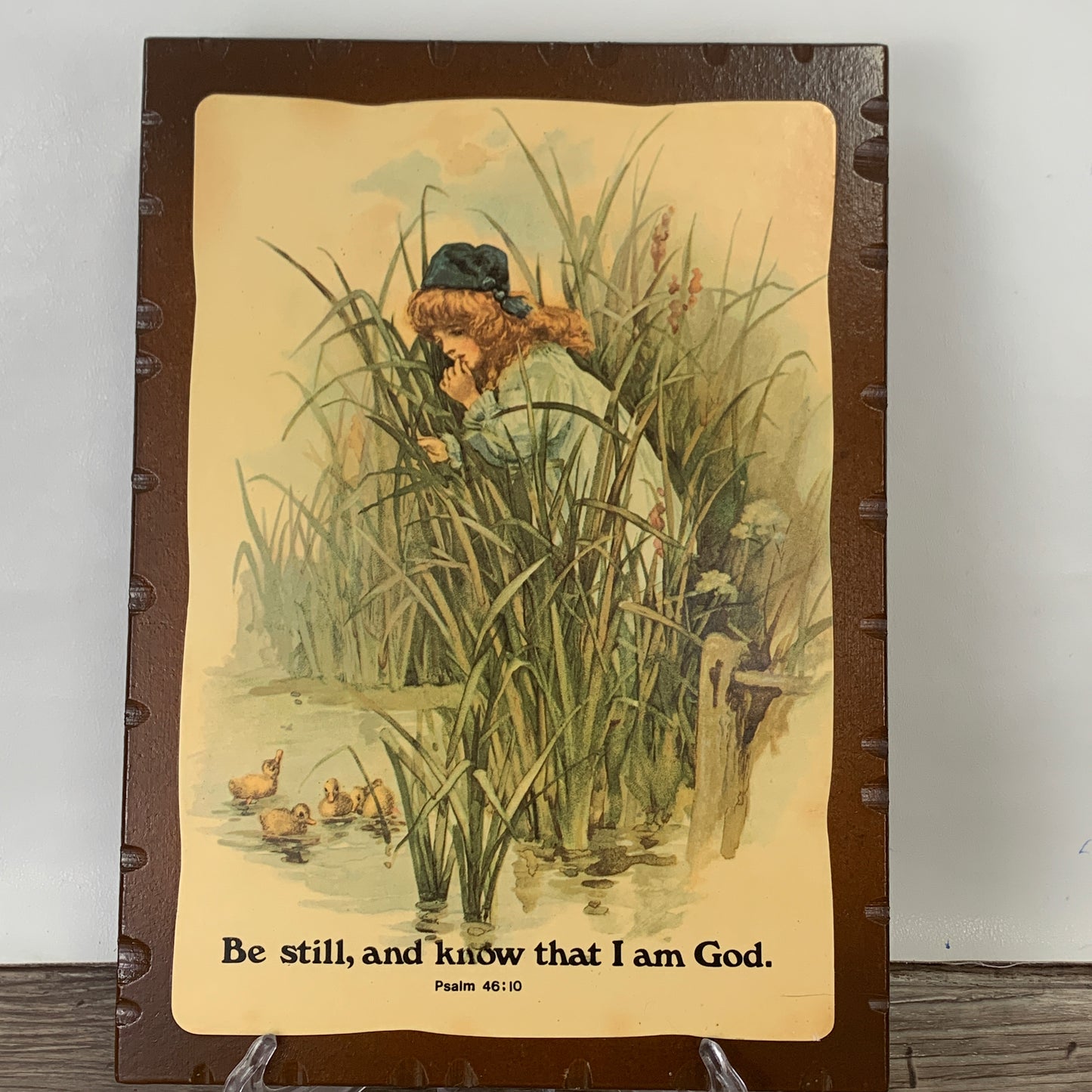 Vintage Religious Wall Hanging Psalm 46:10 Be Still and Know That I am God