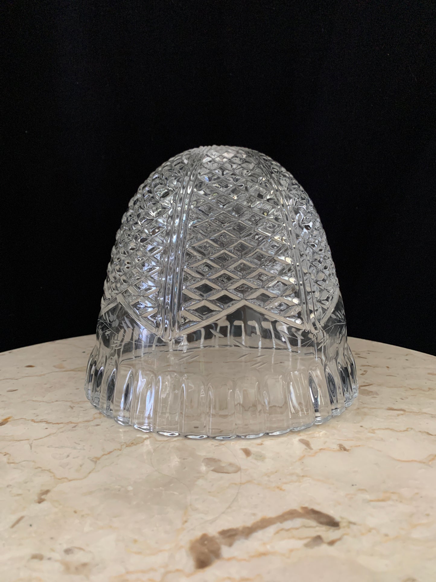 Vintage Glass Bell Shaped Lamp Shade Clear Pressed Glass Lamp Shade