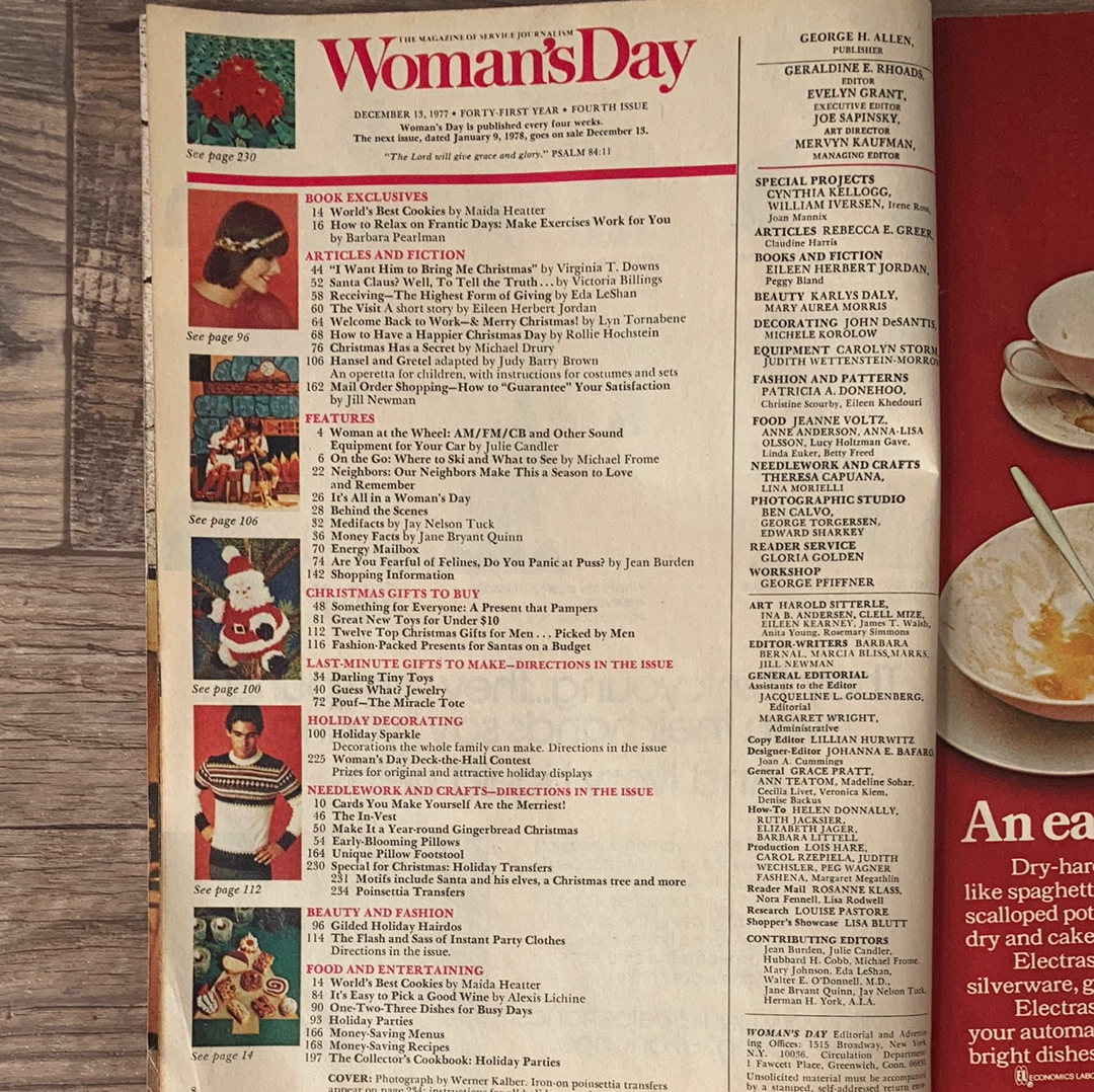 Womans Day Vintage Magazine December 1977
