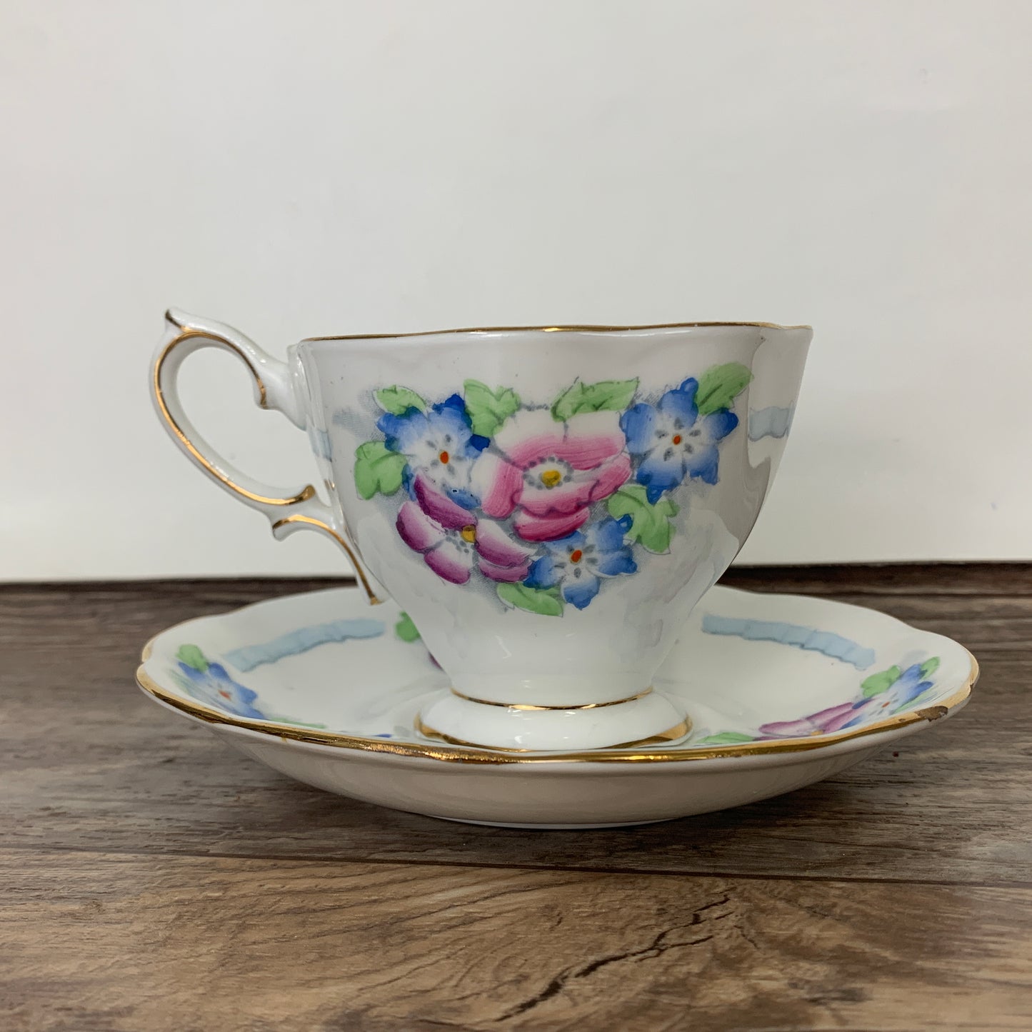 Antique Royal Albert Hand Painted Teacup and Saucer Set
