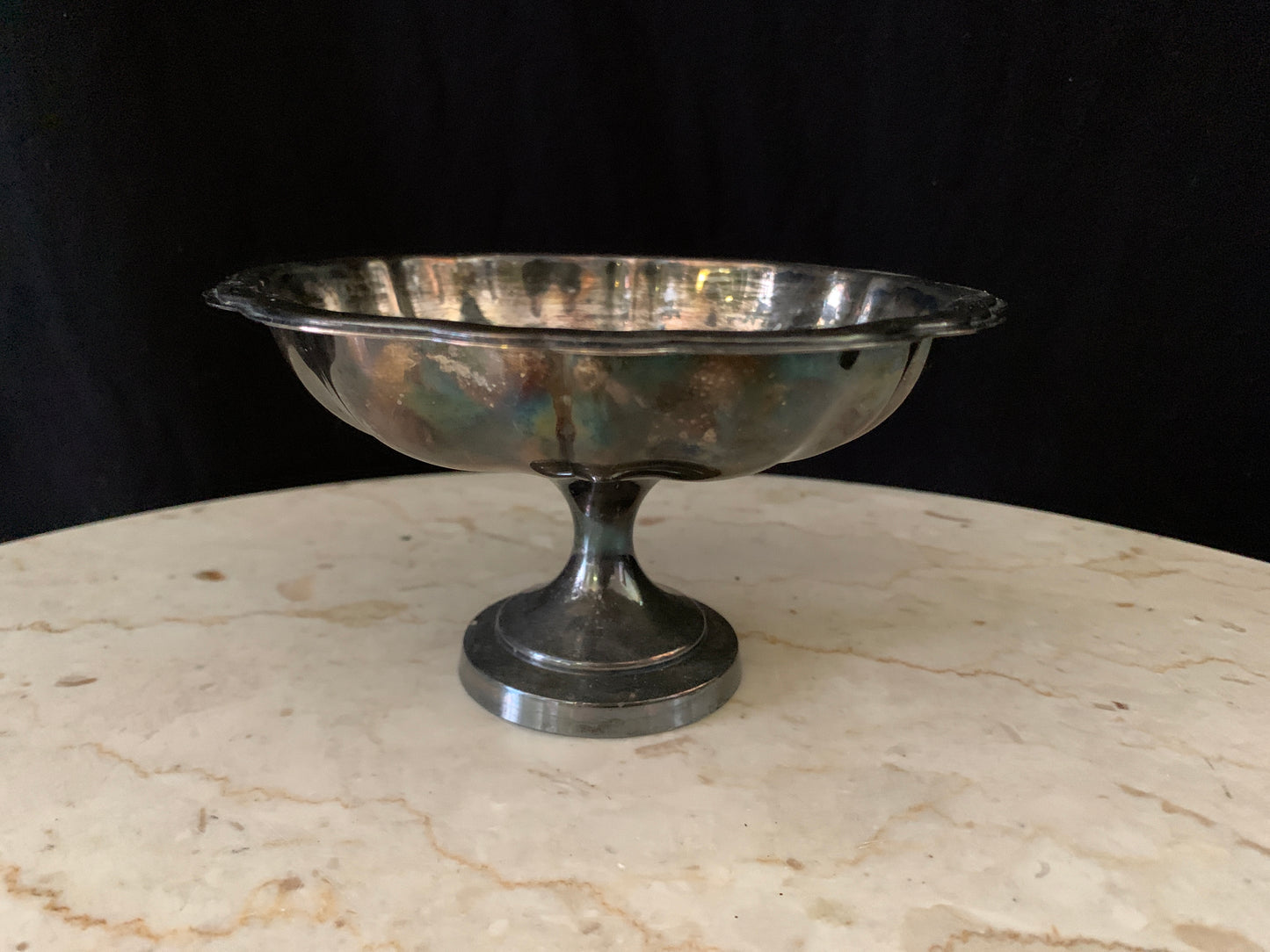 Small Silver Plated Dish Silver Footed Dish Vintage Silver Candle Holder Pedestal Dish