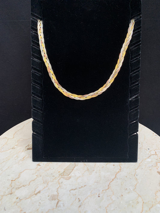 Vintage Multi Coloured Braided Chain Necklace