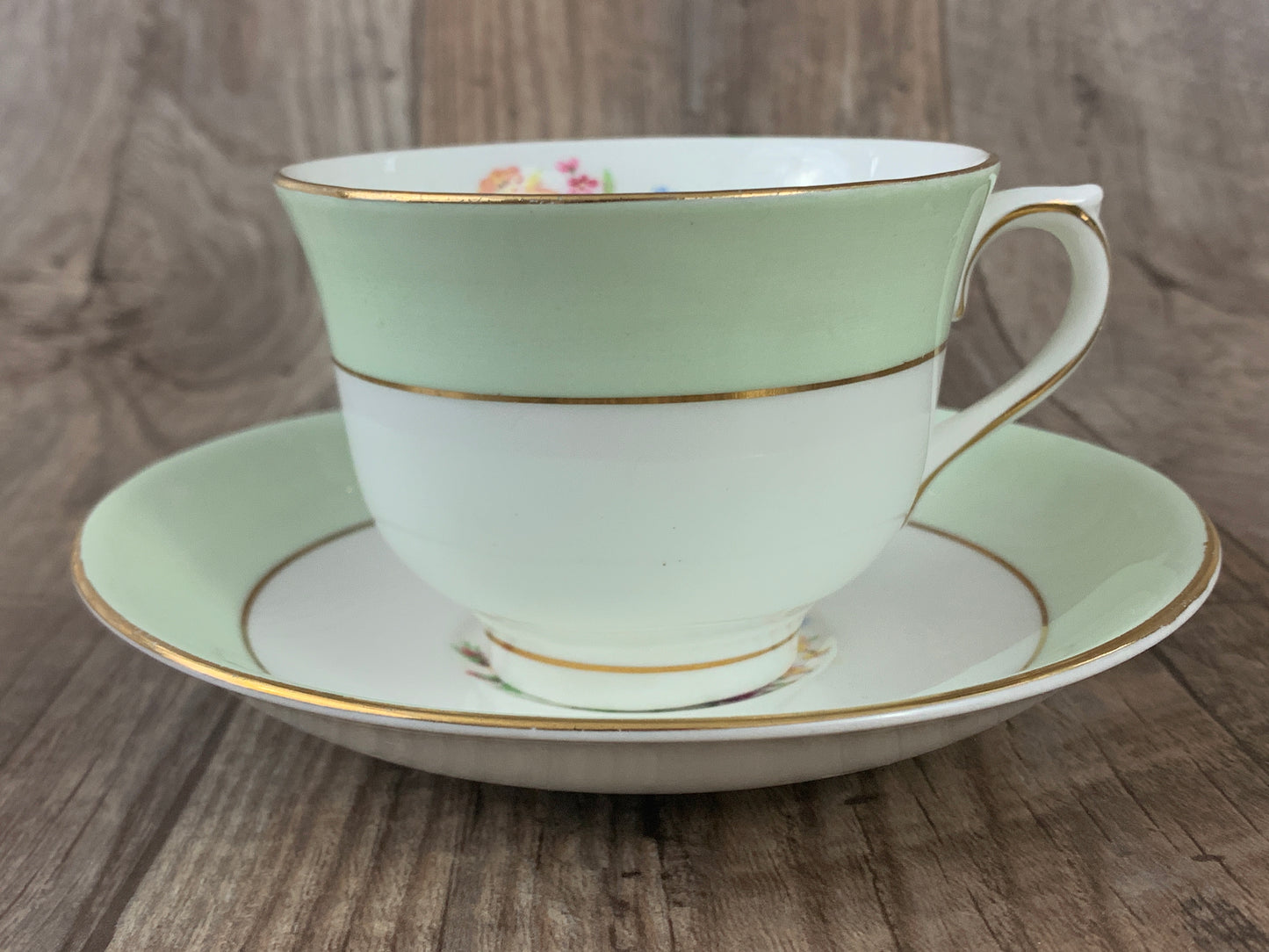 Vintage Pale Green Teacup Royal Vale Vintage Tea Cup