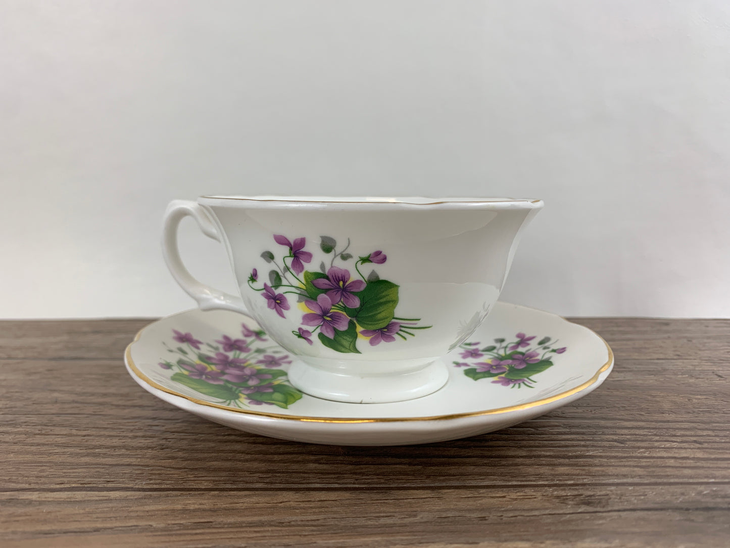 Vintage Tea Cup with Purple Violets, Royal Grafton Teacup