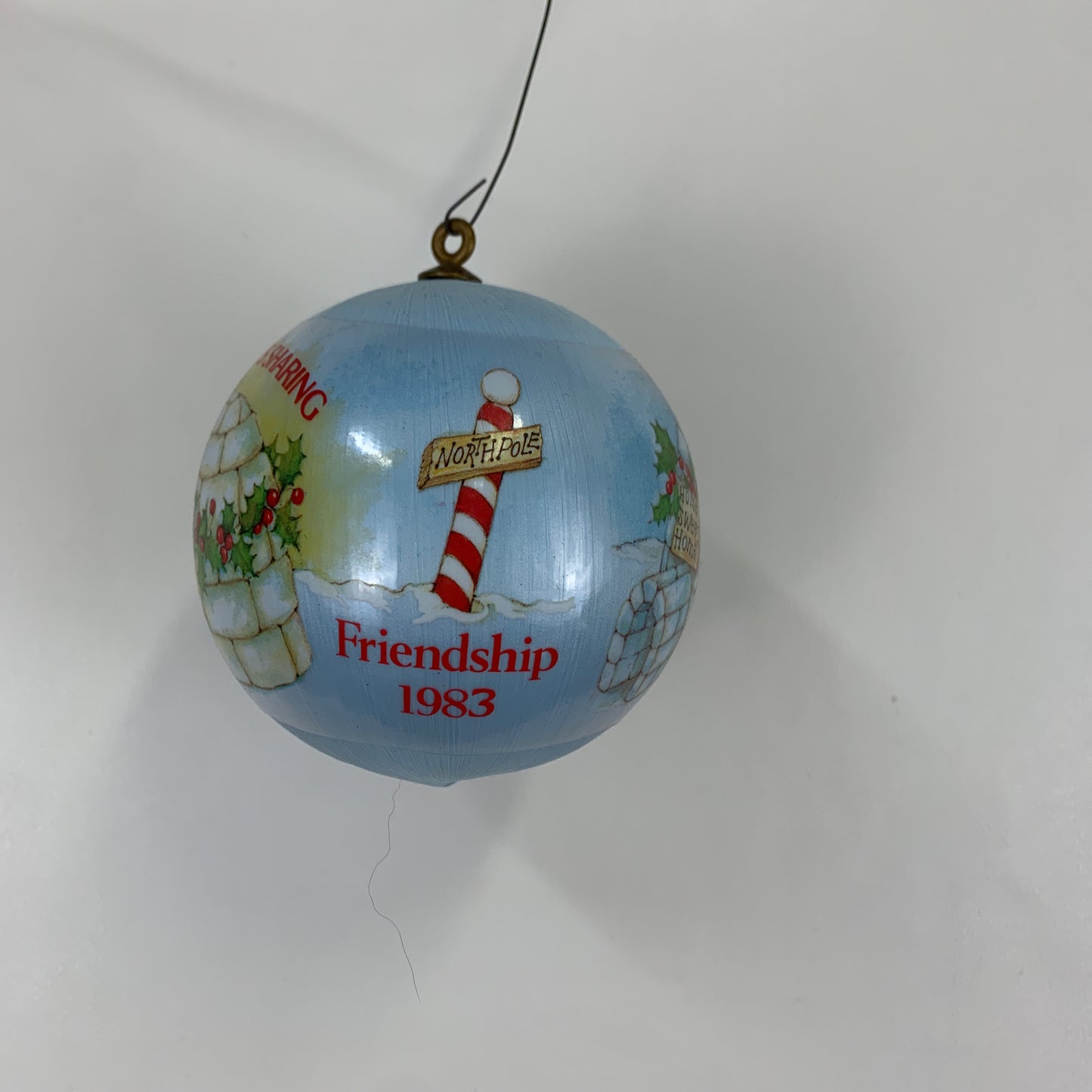 Vintage Satin Christmas Ornament Alderbrook 1983 Friendship Ornament