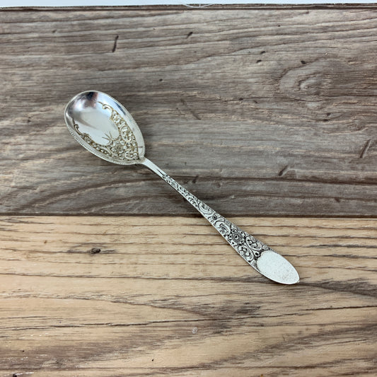 Vintage Silver Plated Spoon with Decorative Handle and Bowl