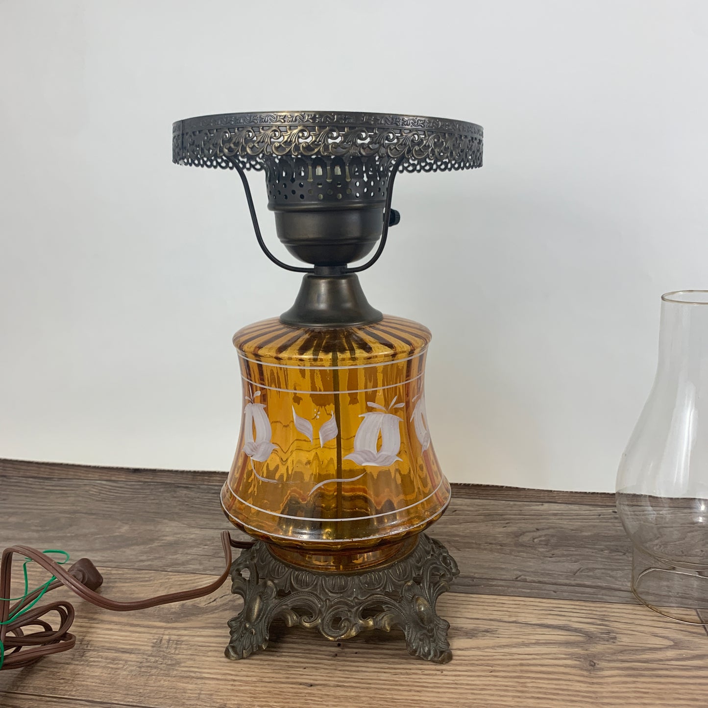 Gone With the Wind Table Lamp Amber Glass Table Lamp