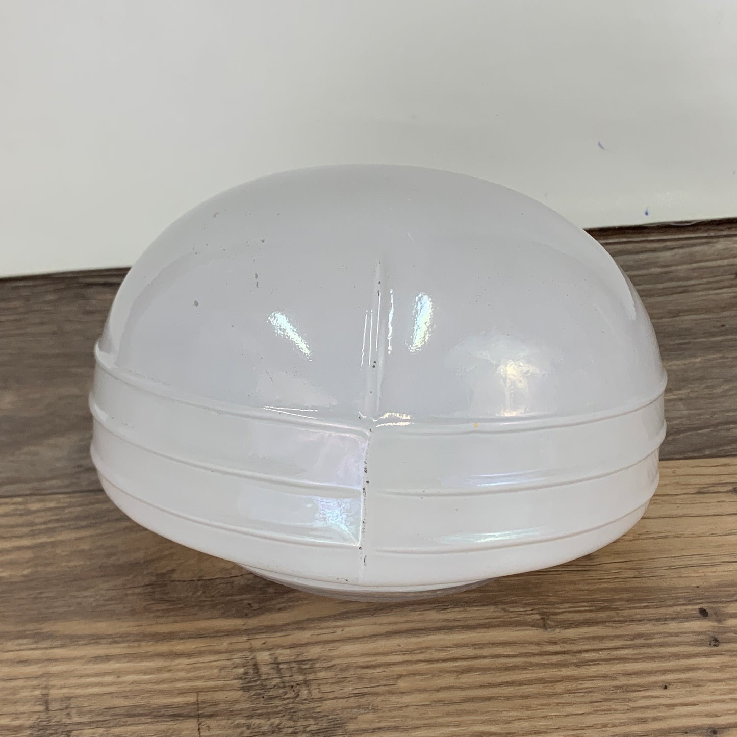 Vintage Porch Light Shade, Bathroom Light Cover, White and Clear Lamp Shade