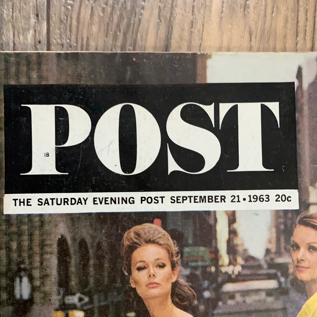 Saturday Evening Post September 21, 1963 Vintage Magazine Scrapbooking Paper Ephemera