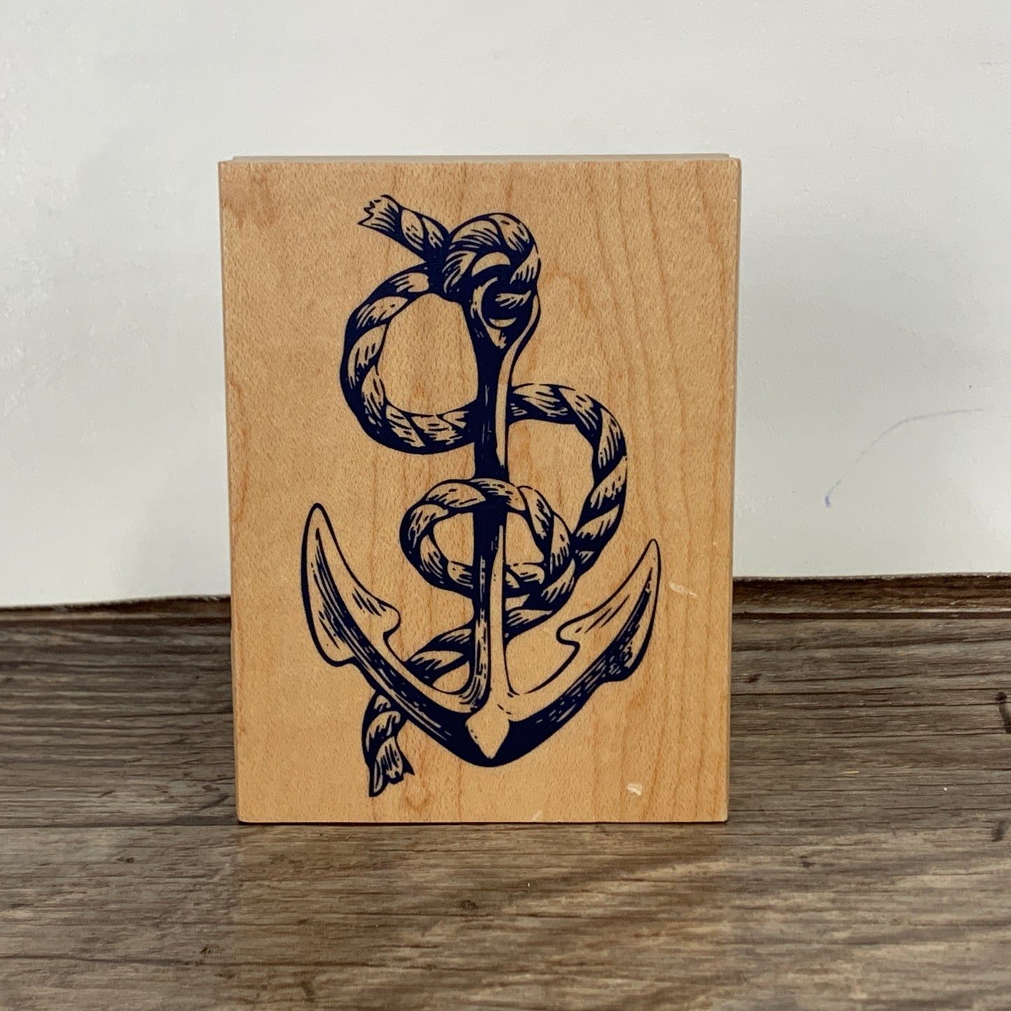 Anchor and Rope Wood Mounted Rubber Stamp, Recollections Craft Stamp