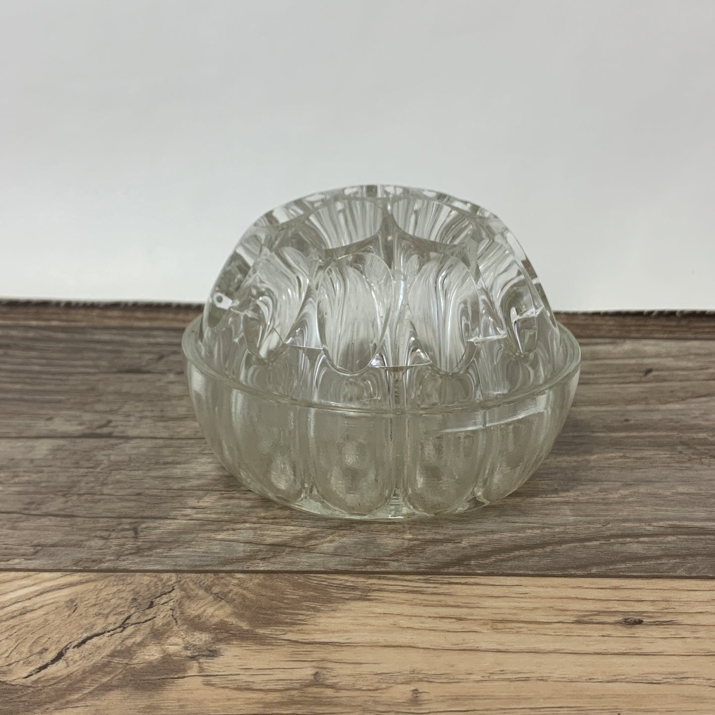 Extra Large Vintage Glass Flower Frog with 17 Holes