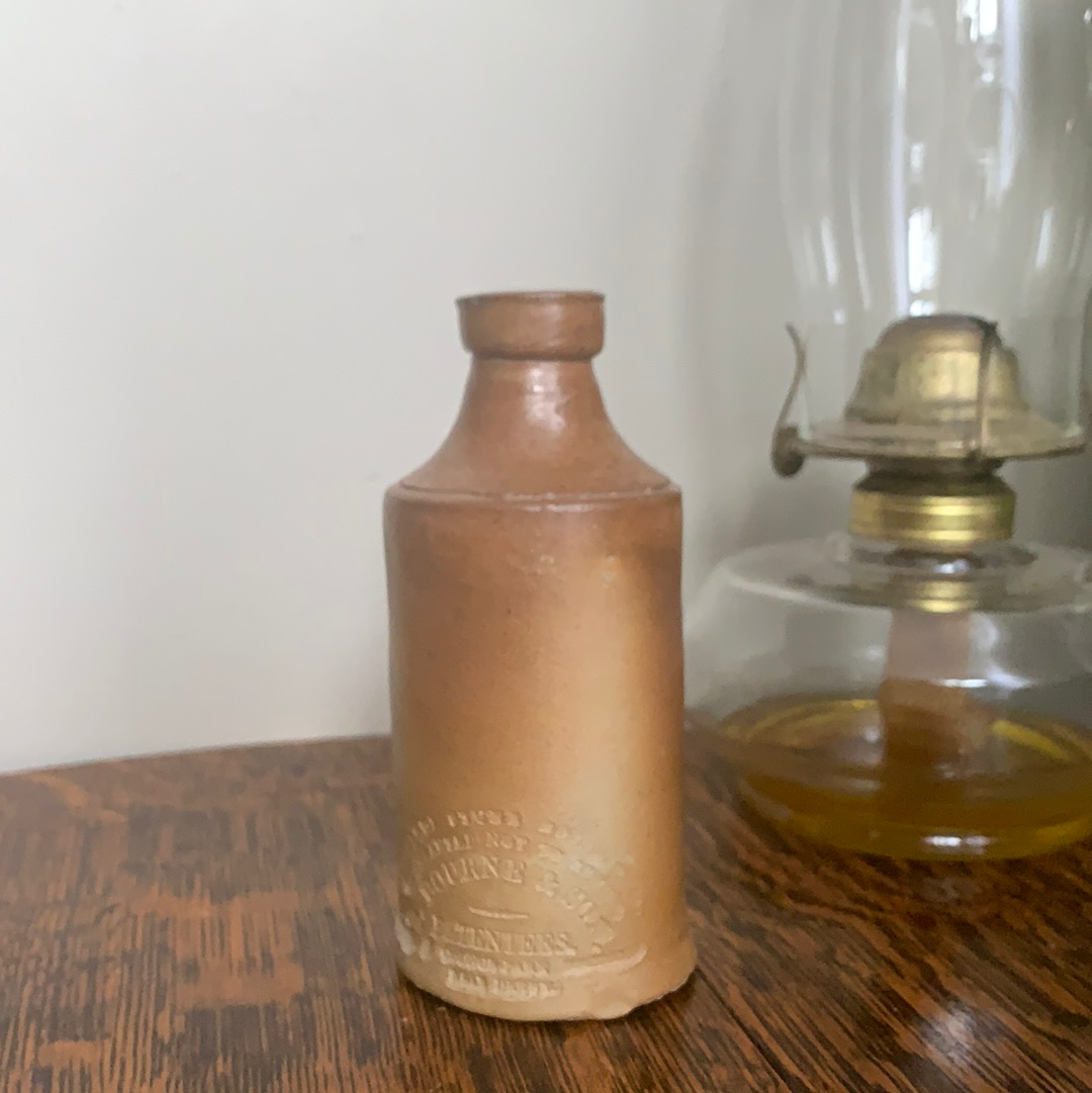 Vintage Stoneware Crock Bottle Bourne & Sons Antique Salt Glaze Crock Antique Farmhouse