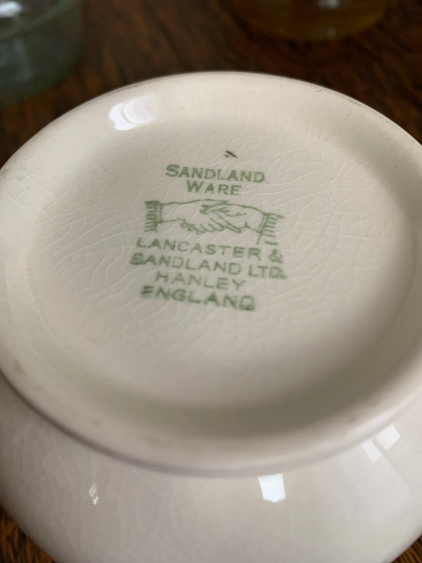 Vintage China Creamer with Silver Design Sandland Ware Vintage English Pottery