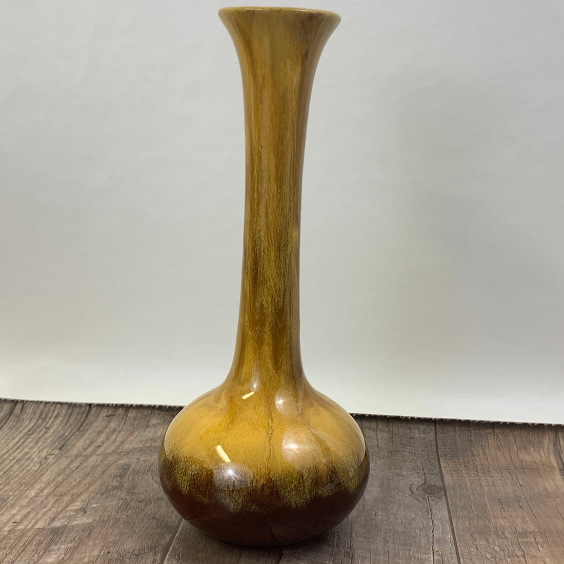 Tall Mid Century Pottery Vase Harvest Gold Tall Vase BarbeesTreasures