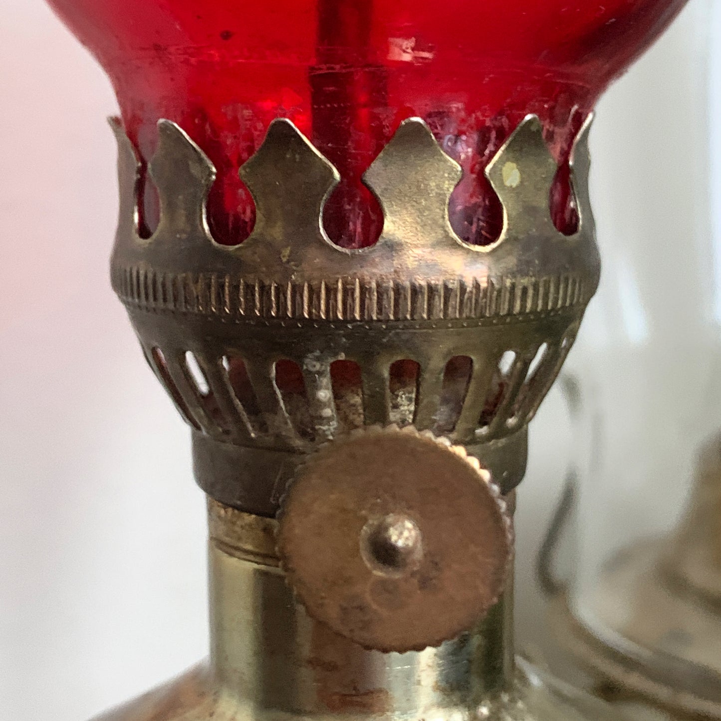 Vintage Red Oil Lamp Mini Oil Lantern Collectible Lamp Vintage Home Decor