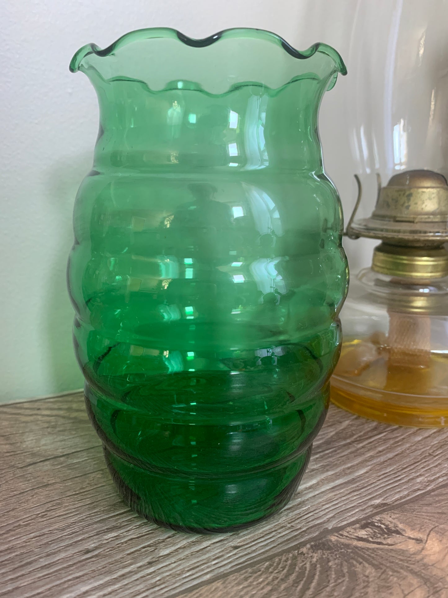 Vintage Green Glass Vase Anchor Hocking Vase Housewarming Gifts Vintage Home