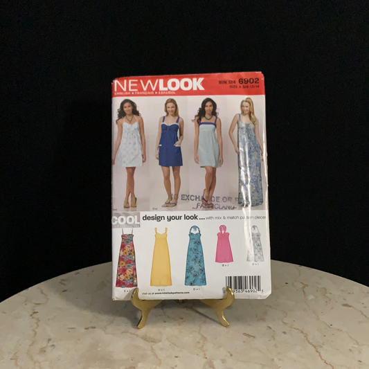 Mix and Match Dress Sewing Pattern Maxi Dress Halter Dress Sundress New Look 6902