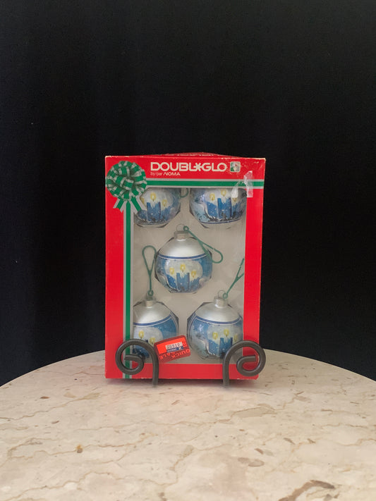 Vintage Glass Ornaments 80s Christmas Ornaments with Candles